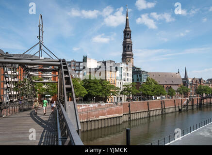 Storico distretto Warehouse edifici, Speicherstadt, Amburgo, Germania Foto Stock