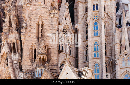 Dettagli della Sagrada Familia Foto Stock