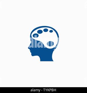 Ech Logo del cervello del modello di progettazione Illustrazione Vettoriale