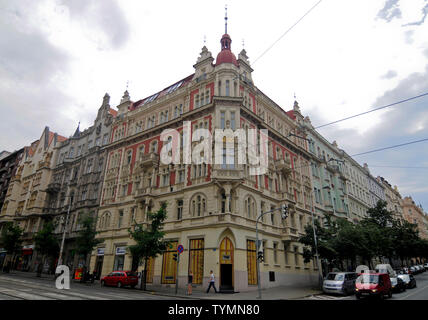 Art Nouveau di Praga, Repubblica Ceca Foto Stock