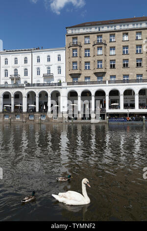 Alsterarkaden, Amburgo, Germania Foto Stock