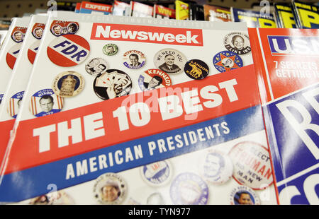 Newsweek ha annunciato giovedì che avrebbe cessato la pubblicazione di stampa alla fine dell'anno il 18 ottobre 2012 in New York City. La nuova versione digitale della rivista sarà chiamato Newsweek globale e operare su un abbonamento a pagamento modello. UPI/John Angelillo Foto Stock