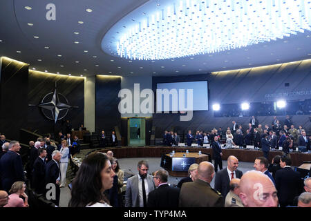 Bruxelles, Belgio. Il 26 giugno 2019. Primo giorno dei Ministri della difesa della NATO si è riunito presso la sede della NATO Credito: ALEXANDROS MICHAILIDIS/Alamy Live News Foto Stock