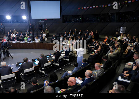 Bruxelles, Belgio. Il 26 giugno 2019. Primo giorno dei Ministri della difesa della NATO si è riunito presso la sede della NATO Credito: ALEXANDROS MICHAILIDIS/Alamy Live News Foto Stock
