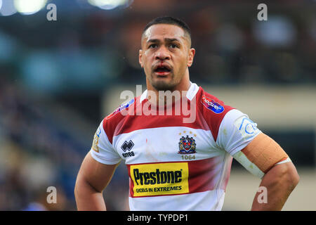 14 giugno 2019 , Smeraldo Headingley Stadium, Inghilterra; Betfred Super League, rotonda 18, Leeds Rhinos Vs Wigan Warriors ; Willie Isa di Wigan Warriors Credito: Craig Milner/news immagini Foto Stock