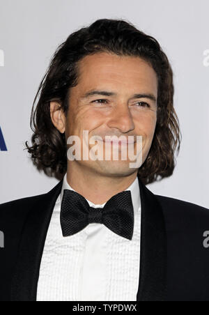 Orlando Bloom arriva sul tappeto rosso al frati Foundation Gala in onore di Robert De Niro e Carlos Slim al Waldorf Astoria di New York City il 7 ottobre 2014. UPI/John Angelillo Foto Stock