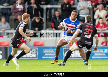 16 giugno 2019 , AJ Bell Stadium, Salford, Inghilterra; Betfred Super League, rotonda 18, Salford Red Devils vs Wakefield Trintiny ; Reece Lyne di Wakefield Trinity Credit: Richard Long/news immagini Foto Stock