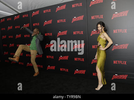 Elodie Yung arriva sul tappeto rosso al Daredevil Stagione 2 Premiere a AMC Loews Lincoln Square 13 teatro di Marzo 10, 2016 a New York City. Foto di Giovanni Angelillo/UPI Foto Stock