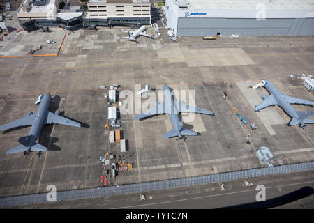 Il USAF United States Air Force Boeing KC-46A Pegasus (767-2LKC), Boeing Field, Seattle, Stati Uniti d'America Foto Stock
