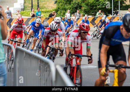 Minsk, Bielorussia - 23 Giugno 2019: Il ciclismo concorsi del 2019 2nd European Games a Minsk, uomini la gara su strada. Foto Stock