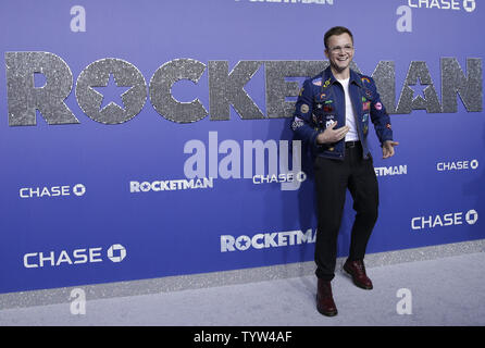 Taron Egerton arriva sul tappeto rosso al New York premiere di 'Rocketman' a Alice Tully Hall il 29 maggio 2019 in New York City. Foto di Giovanni Angelillo/UPI Foto Stock