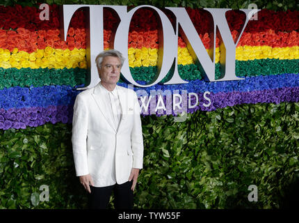 David Byrne arriva sul tappeto rosso al 73rd annuale di Tony Awards al Radio City Music Hall il 9 giugno 2019 a New York City. Foto di Giovanni Angelillo/UPI Foto Stock