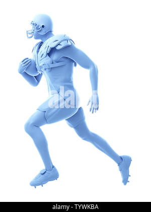 3D Rendering accurato dal punto di vista medico illustrazione di un giocatore di football americano Foto Stock