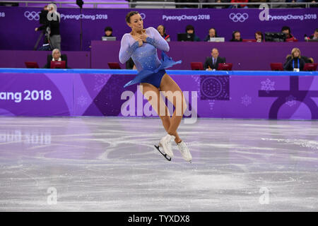 Nicole Schott di Germania compete nel Signore pattinaggio singolo programma a breve la figura pattinare la concorrenza a Pyeongchang 2018 Olimpiadi invernali, a Gangneung Ice Arena in Gangneung, Corea del Sud, il 11 febbraio, 2018. Foto di Richard Ellis/UPI Foto Stock