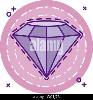 Patch di preziosa icona diamante illustrazione vettoriale design Illustrazione Vettoriale