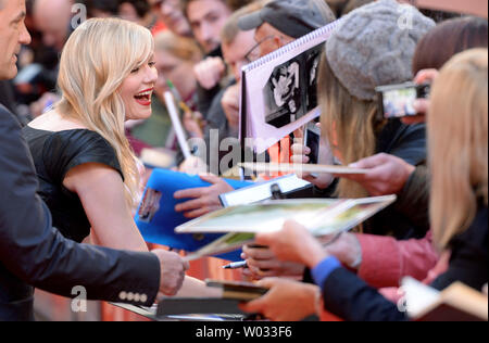 L'attrice americana Kirsten Dunst assiste il Regno Unito premiere di " le due facce di gennaio presso il Curzon Mayfair di Londra il 13 maggio 2014. UPI/Paolo Treadway Foto Stock