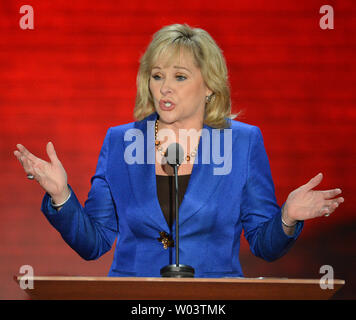 Oklahoma governatore Fallin Maria parla al 2012 Convention Nazionale Repubblicana a Tampa Bay Times Forum di Tampa il 28 agosto 2012. UPI/Kevin Dietsch Foto Stock