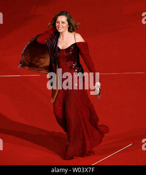 Greta Scacchi arriva sul tappeto rosso al Festival del Cinema di Roma a Roma il 20 ottobre 2007. Scacchi a Roma con il suo film "L'Amour Cache (amore nascosto)'. (UPI foto/David Silpa) Foto Stock