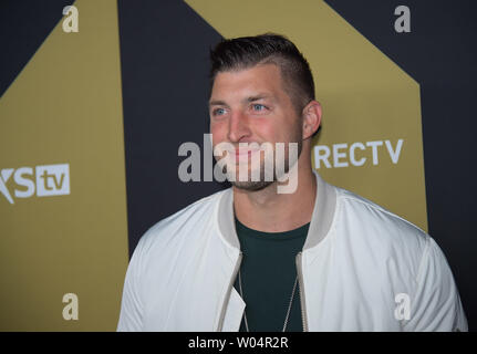 Tim Tebow arriva a DIRECTV Super Sabato notte tappeto rosso all'Atlantic Station in Atlanta il 2 febbraio 2019. Foto di sarà Newton/UPI Foto Stock