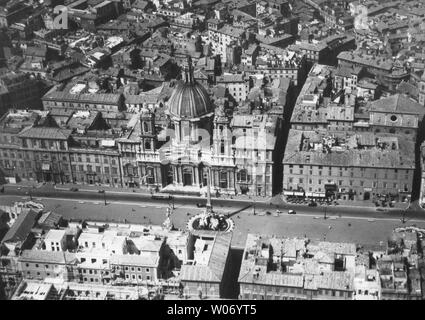 Roma, vista aerea di Piazza Navona, 1930-40 Foto Stock