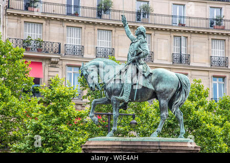 Francia, sedicesimo arrondissement di Parigi, quartiere Trocadero, luogo d'Iena, statua equestre del primo Presidente degli Stati Uniti d'America George Washington creato da Jean-Antoine Houdon (XVIII secolo) Foto Stock