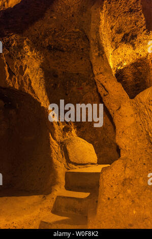 La Turchia, Goreme National Park e siti rupestri della Cappadocia città sotterranea, Santuario di Kaymakli (IX - XIII secolo) (Patrimonio Mondiale UNESCO) Foto Stock