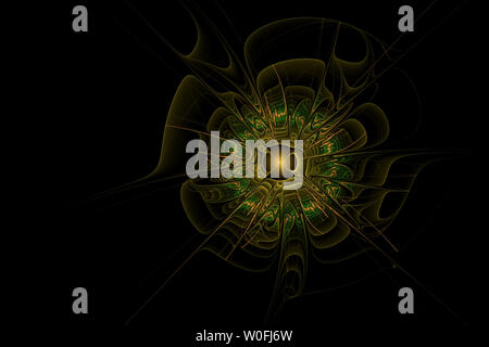 Abstract illustrazione multicolore su uno sfondo scuro. Il design dello sfondo. Spirale, curl Foto Stock