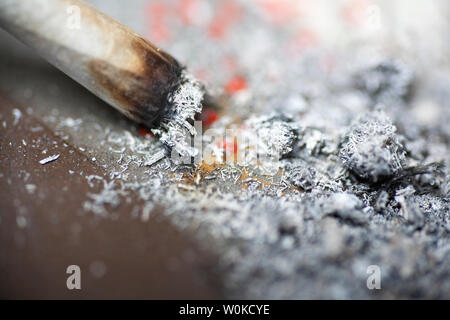 Giunto di sigaretta sfondo macro arte in prodotti di alta qualità Foto Stock