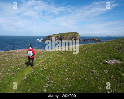 Hich Holm da san Ninian's isle, Shetland Foto Stock