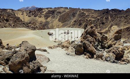 Ruvida landscpae vulcanico sul vulcano teide tenerife Foto Stock