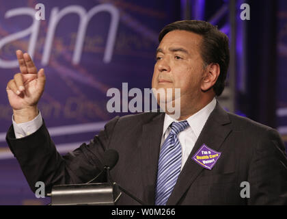 Candidato presidenziale democratico Gov. Bill Richardson (D-NM) parla al servizio dipendenti Unione Internazionale conferenza a Washington il 17 settembre 2007. (UPI foto/Yuri Gripas) Foto Stock