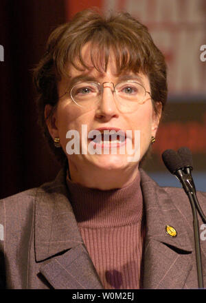 Kim Gandy, presidente della Organizzazione Nazionale per le donne, parla al pubblico al 2004 'Prendere indietro America' conferenza presso il Marriott Wardman Park Hotel a Washington D.C. il 4 giugno 2004. (UPI foto/Greg Whitesell) Foto Stock