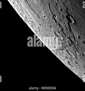 Il pianeta Mercurio è raffigurato il 6 ottobre 2008. NASA navicella spaziale MESSENGER catturate le immagini ad alta risoluzione come completato con successo il suo secondo volo di mercurio. (UPI foto/NASA/Johns Hopkins University Applied Physics Laboratory/Carnegie Institution di Washington) Foto Stock