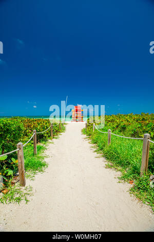 Torre bagnino. Miami Beach. South Beach. Florida. Stati Uniti d'America. Foto Stock