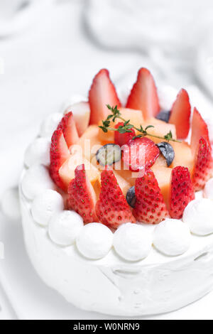 Fragola crema torta Foto Stock