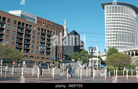 The Cleveland Flats East Bank A Cleveland, Ohio, Stati Uniti. Foto Stock