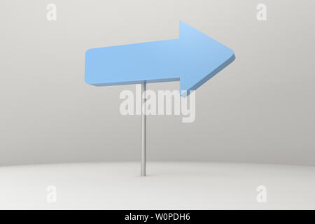 Tridimensionale, rendering modello freccia background creativo, la direzione e il concetto di sviluppo Foto Stock