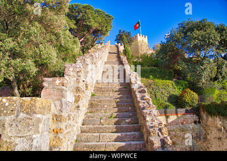 Lisbona, Scenic Saint George Castle Foto Stock