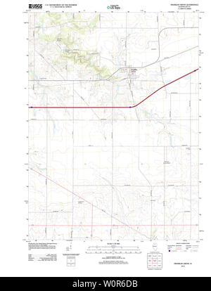 USGS TOPO Map Illinois il Franklin Grove 20120816 TM il restauro Foto Stock