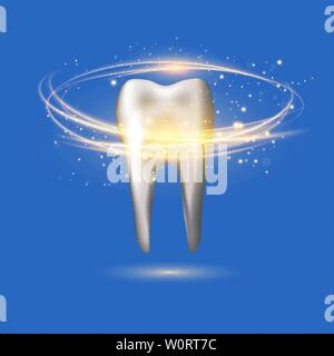Umani sani Logo del dente. Per le cure dentarie concetto per Odontoiatria Clinica o un dentista Medical Center Illustrazione Vettoriale
