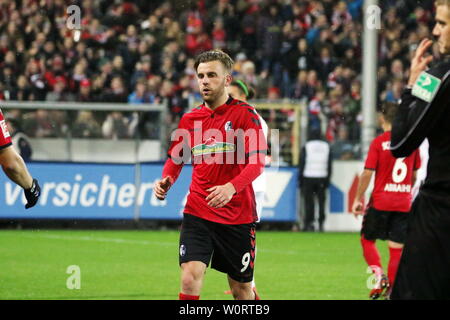 Lucas Höler (Freiburg), 1. BL: 17-18 - 19. Spieltag - SC Freiburg vs. RB Leipzig Foto Stock