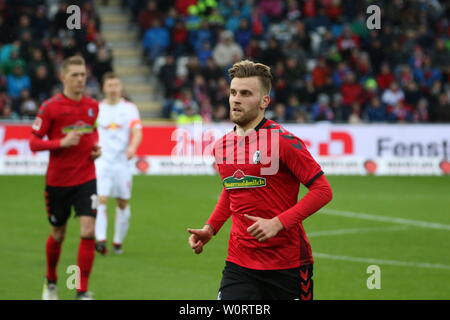 Lucas Höler (Freiburg), 1. BL: 17-18 - 19. Spieltag - SC Freiburg vs. RB Leipzig Foto Stock