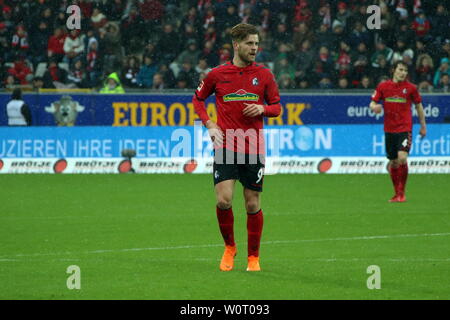 Lucas Höler (Freiburg), 1. BL: 17-18 -23. Spieltag - Freiburg vs. Bremen Foto Stock