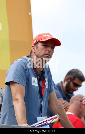 Bundestrainer Werner Schuster (Skispringen) beim Skispringen Qualifikation FIS Sommer Grand Prix 2018 Hinterzarten Foto Stock