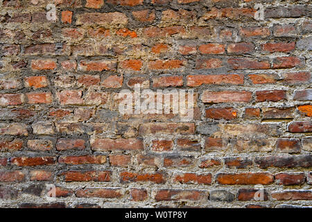 Texture di mattoni rossi. Decorativi in pietra. Ampia realistica di mattoni rossi sullo sfondo della parete. Modello di progettazione e banner web. Foto Stock