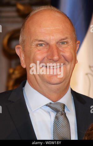 Dietmar Woidke, Ministerpraesident des Landes Brandenburg, Ministerpraesidentenkonferenz, Amburgo, Rathaus, 25.10.2018 Foto Stock