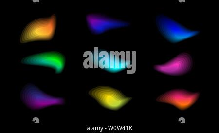 Abstract gradiente multicolore forme. Sfocata elementi vibranti Illustrazione Vettoriale