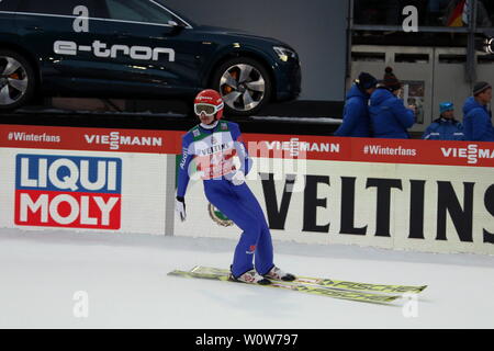 Richard Freitag (SG Nickelhütte Aue) bei der Qualifikation Vierschanzentournee Oberstdorf 18-19 Foto Stock