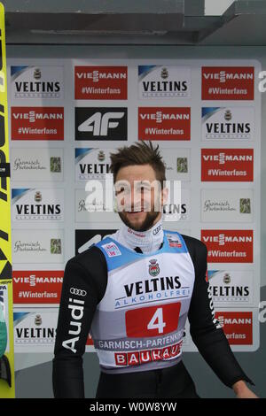 Strahlemann: Markus Eisenbichler (TSV Siegsdorf) beim Neujahrsskispringen Vierschanzentournee GAP 2019 Foto Stock