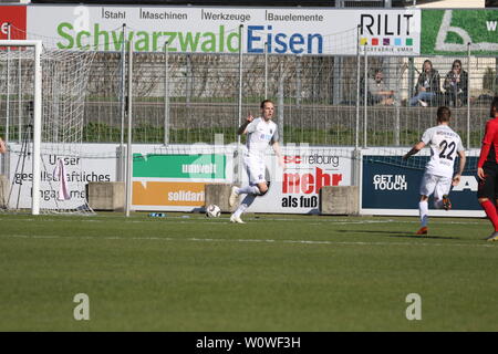 Torschuetze, Torschütze, Jan-Lucas Dorow (Wormatia Worms), Fussball-RL Südwest 18-19 - 26. Spieltag: SC Freiburg II - Wormatia Worms Foto Stock